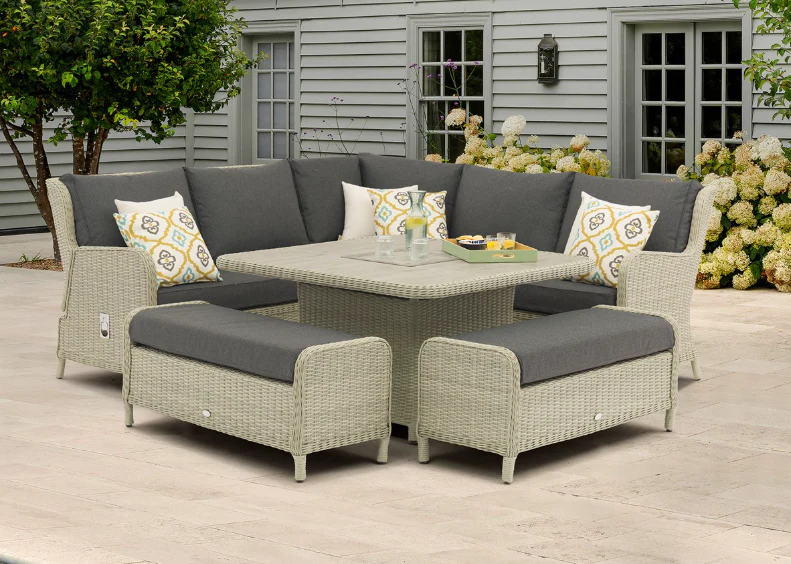 CHEDWORTH RECLINING SQUARE SOFA WITH FIREPIT