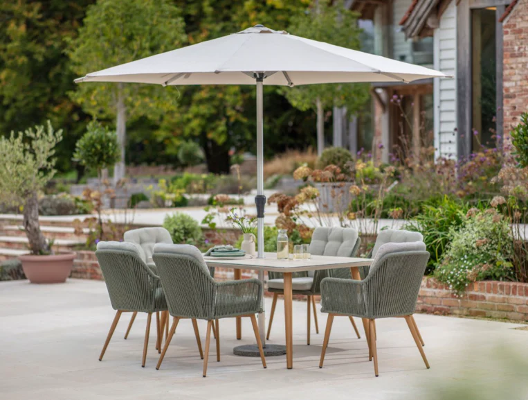 COMO FERN GREEN 6 SEAT RECT DINING SET