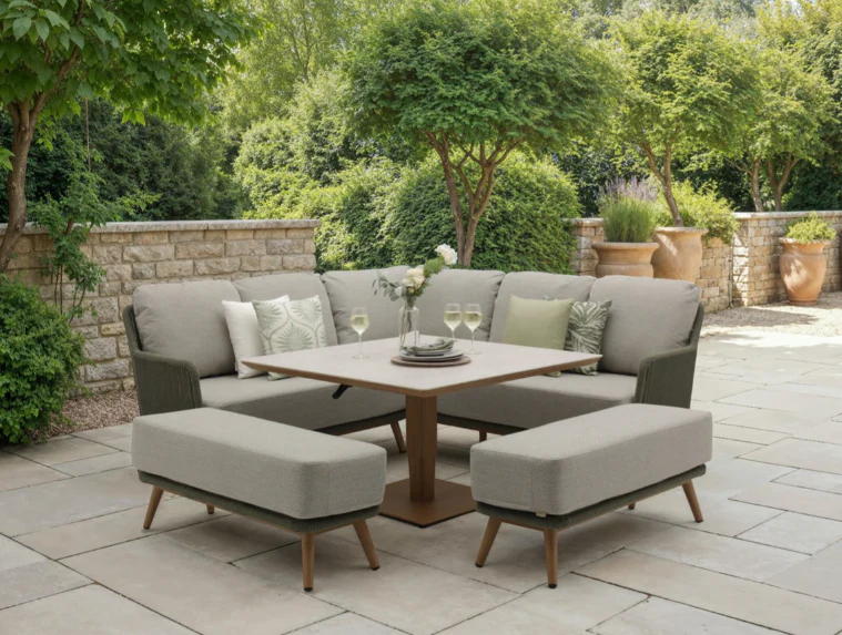 COMO FERN SQUARE SOFA ADJUSTABLE TABLE