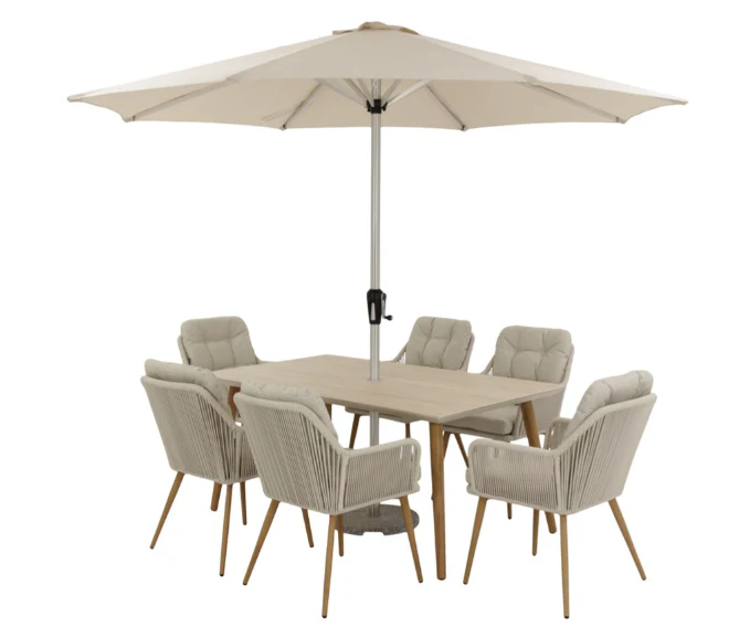 COMO MOCHA 6 SEAT RECTANGLE DINING SET