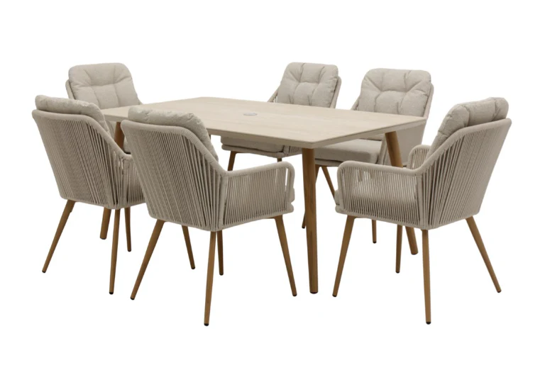 COMO MOCHA 6 SEAT RECTANGLE DINING SET - Image 2