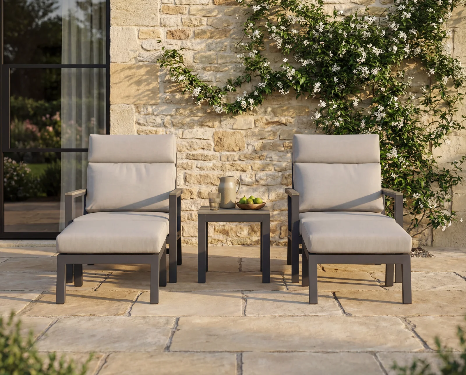 FLORENCE 2 RECLINING SOFA CHAIR FOOTSTOOLS & COFFEE TABLE - Image 2