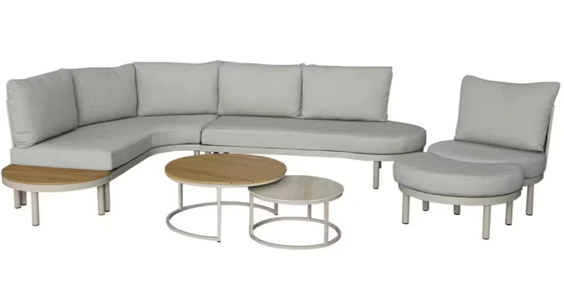 MIAMI L SHAPE SOFA COFFEE TABLE CHAIRS - Image 5