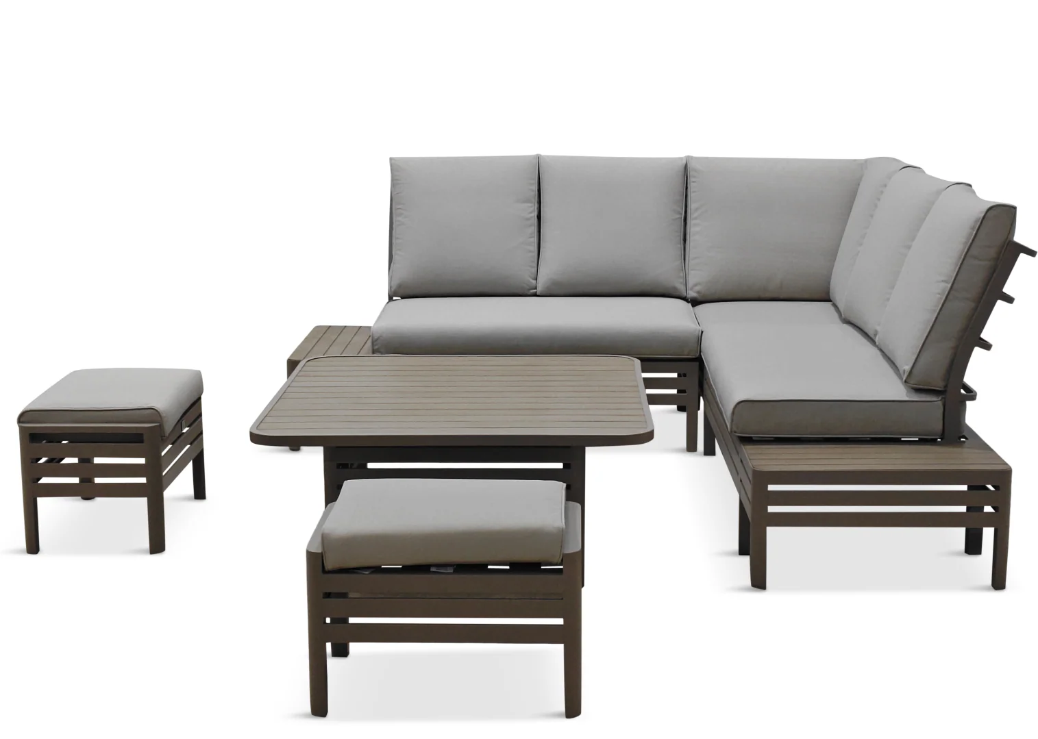 PALERMO LARGE SQUARE MODULAR DINING SET ADJUSTABLE TABLE - Image 3