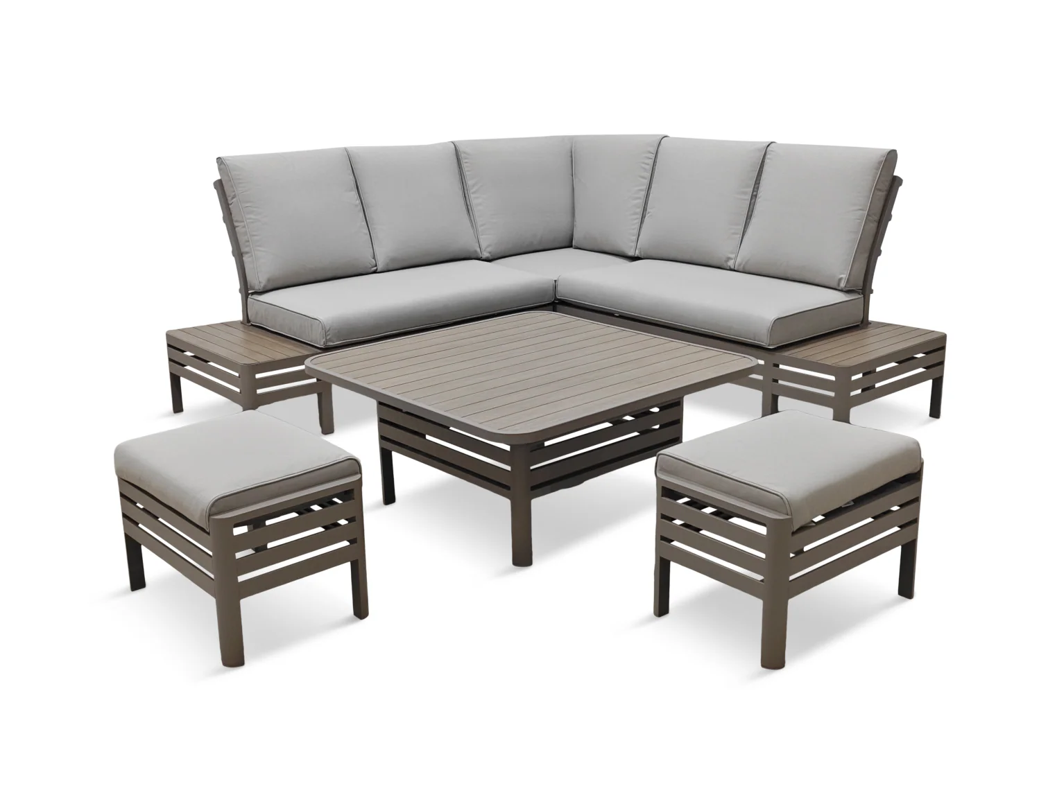 PALERMO LARGE SQUARE MODULAR DINING SET ADJUSTABLE TABLE - Image 4
