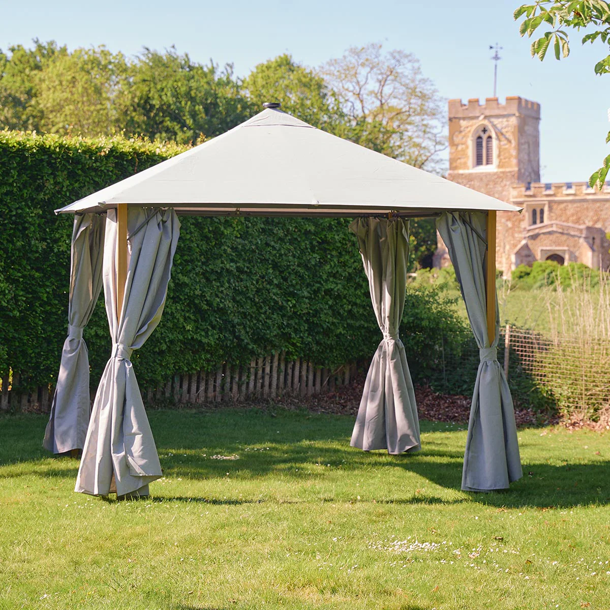 SANCTUARY OAK 3X3 FABRIC GAZEBO SOLAR LIGHTS