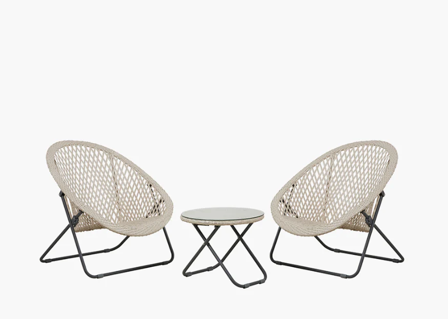 Tobs Outdoor Cream Loungers Set - Image 2