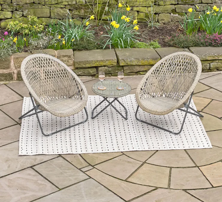 Tobs Outdoor Grey Foldable Loungers Set