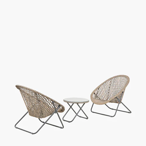 Tobs Outdoor Grey Foldable Loungers Set - Image 2